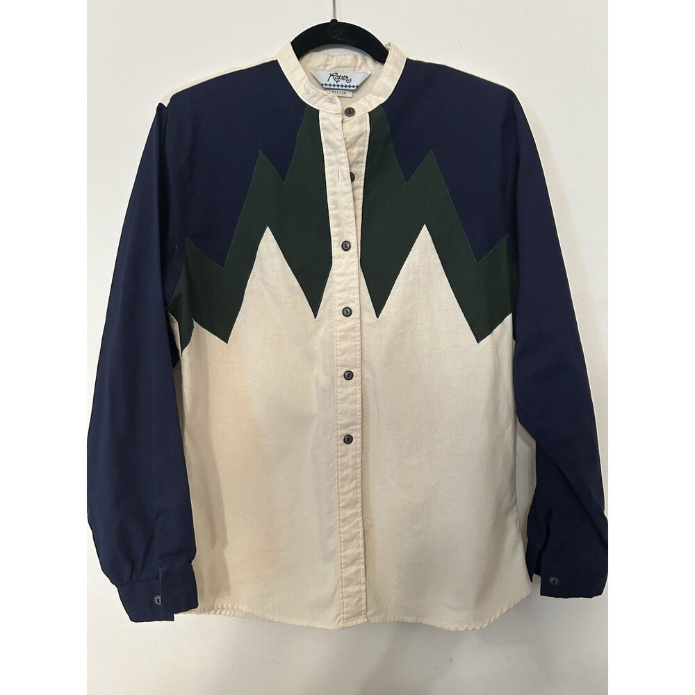 Vintage Ropers Womens Western Shirt Shoulder Pads Size Medium. Rare 100% cotton